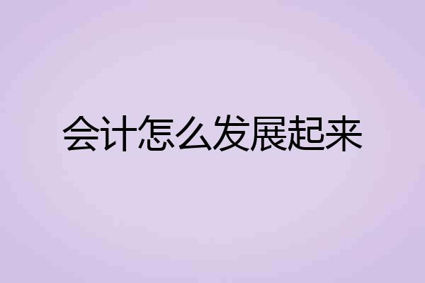 会计怎么发展起来