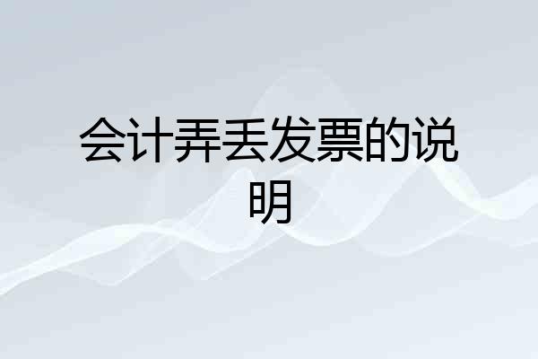 会计弄丢发票的说明