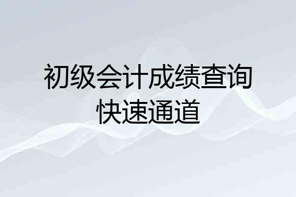 初级会计成绩查询快速通道
