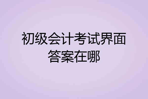 初级会计考试界面答案在哪