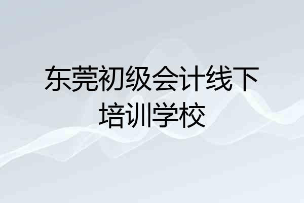 东莞初级会计线下培训学校