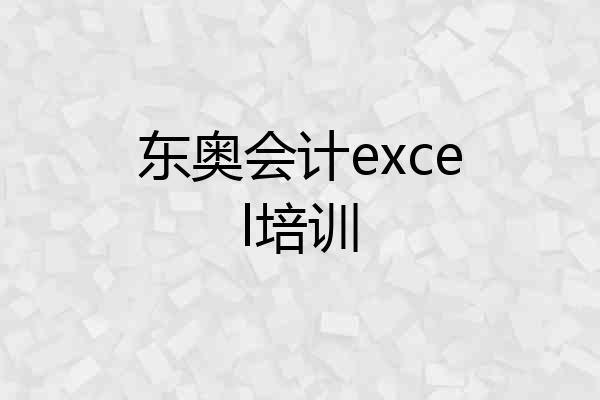 东奥会计excel培训