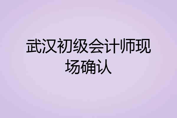 武汉初级会计师现场确认