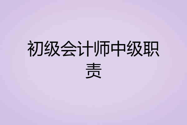 初级会计师中级职责