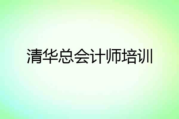 清华总会计师培训