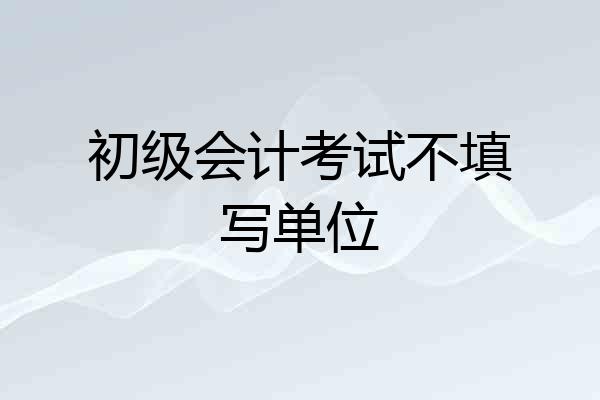 初级会计考试不填写单位