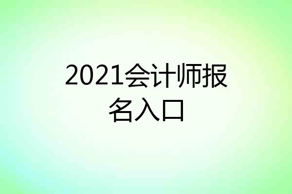 2021会计师报名入口