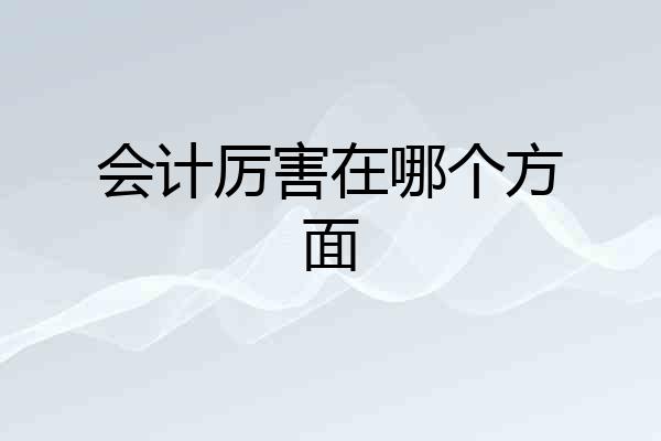 会计厉害在哪个方面