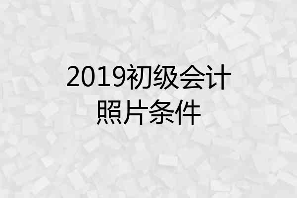 2019初级会计照片条件