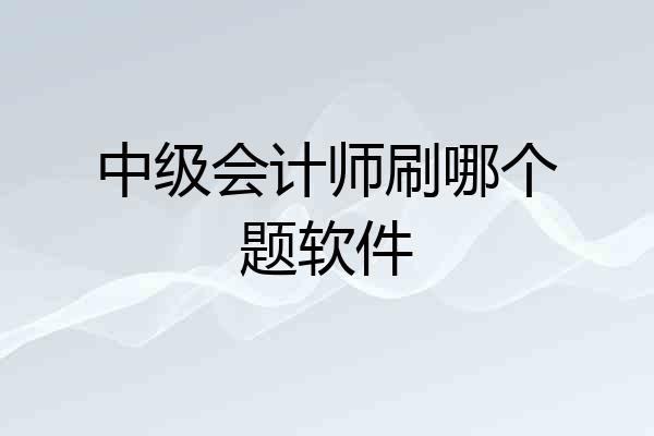 中级会计师刷哪个题软件