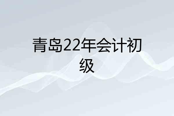 青岛22年会计初级