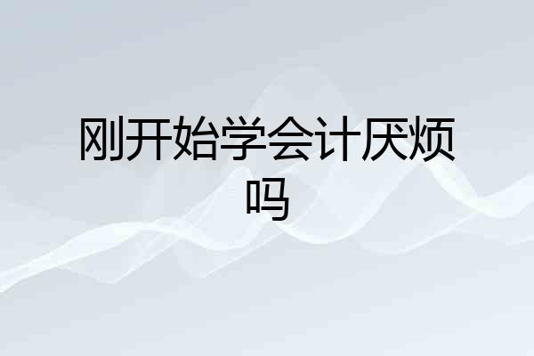 刚开始学会计厌烦吗