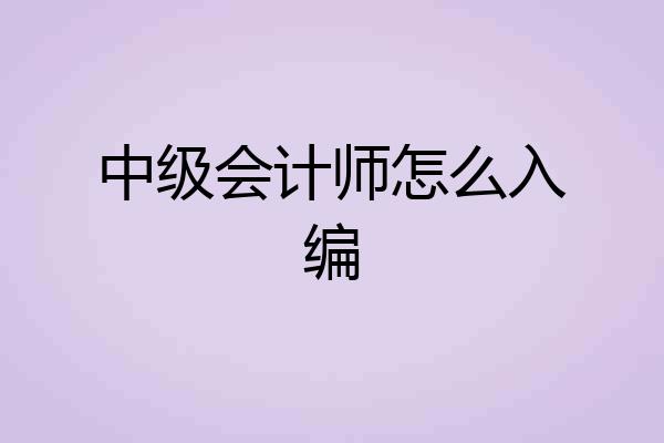 中级会计师怎么入编
