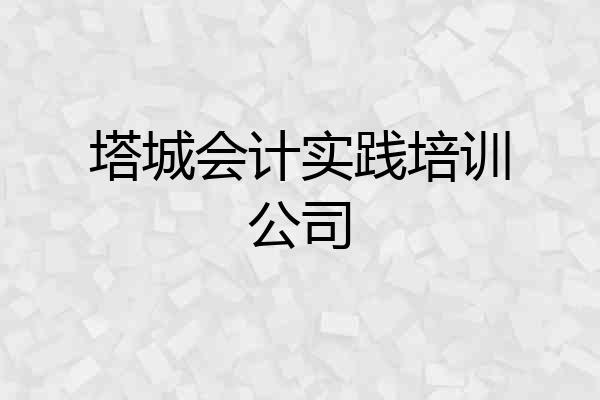 塔城会计实践培训公司