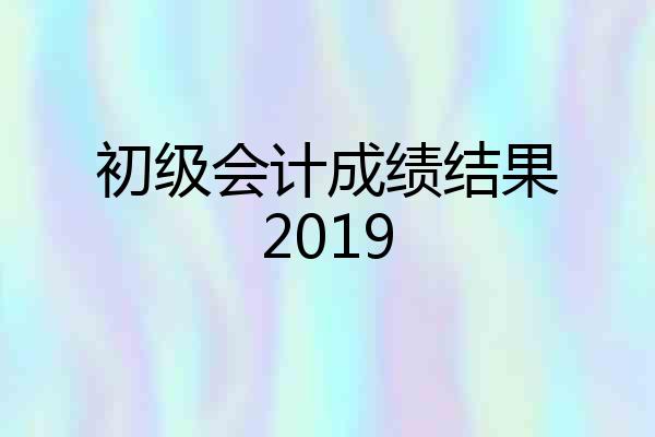 初级会计成绩结果2019