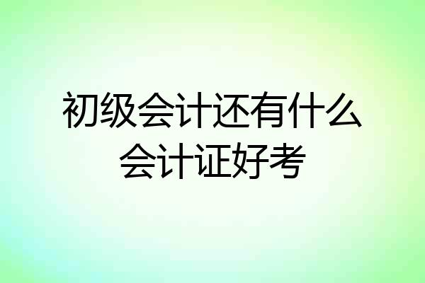 初级会计还有什么会计证好考