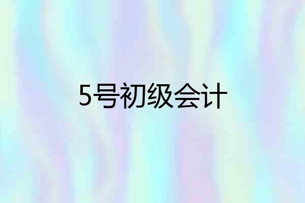 5号初级会计