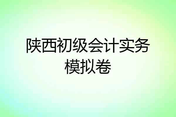 陕西初级会计实务模拟卷