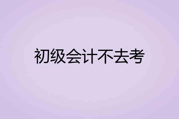 初级会计不去考