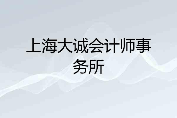 上海大诚会计师事务所