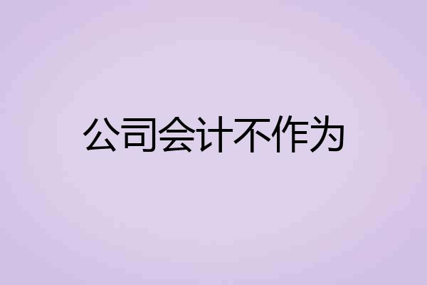 公司会计不作为