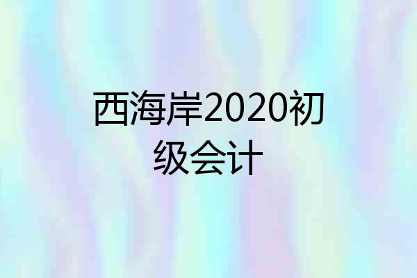 西海岸2020初级会计