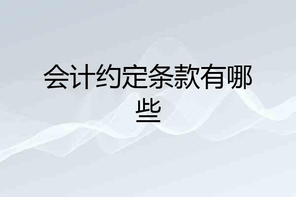 会计约定条款有哪些