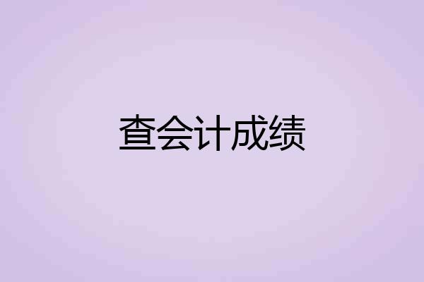 查会计成绩
