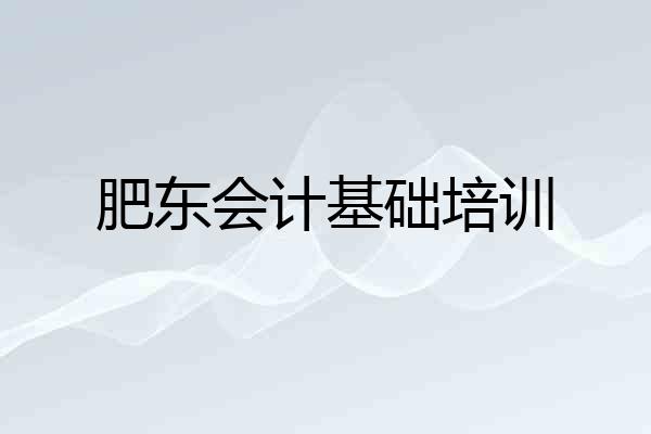 肥东会计基础培训