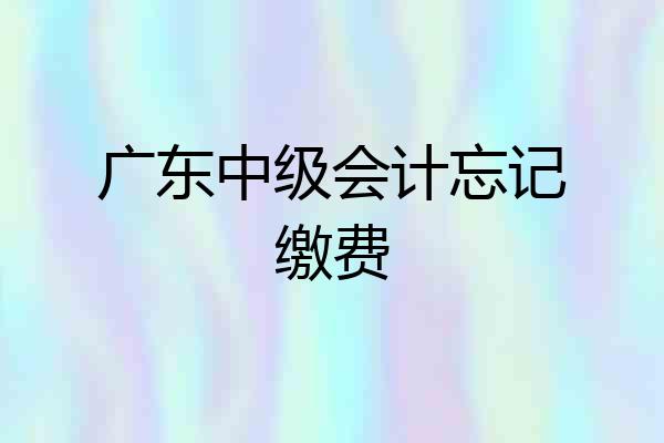 广东中级会计忘记缴费
