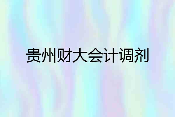 贵州财大会计调剂