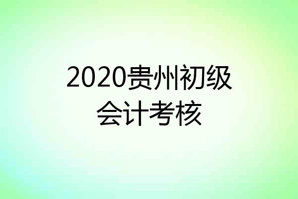 2020贵州初级会计考核