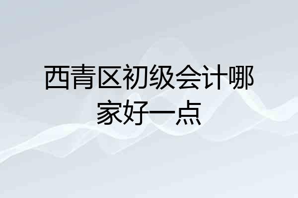 西青区初级会计哪家好一点