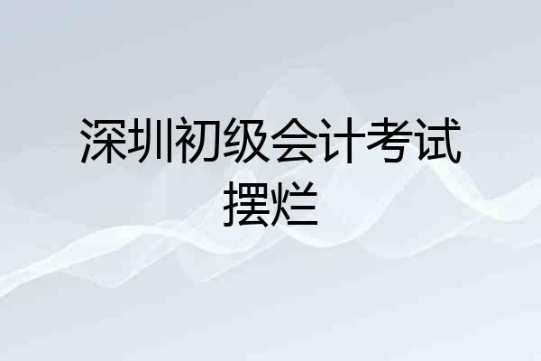 深圳初级会计考试摆烂
