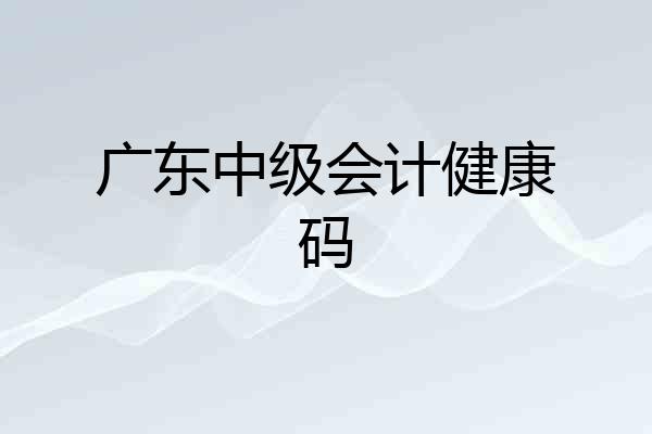 广东中级会计健康码