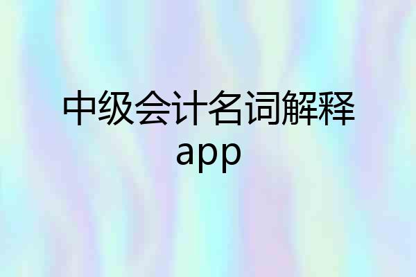 中级会计名词解释app