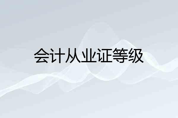 会计从业证等级