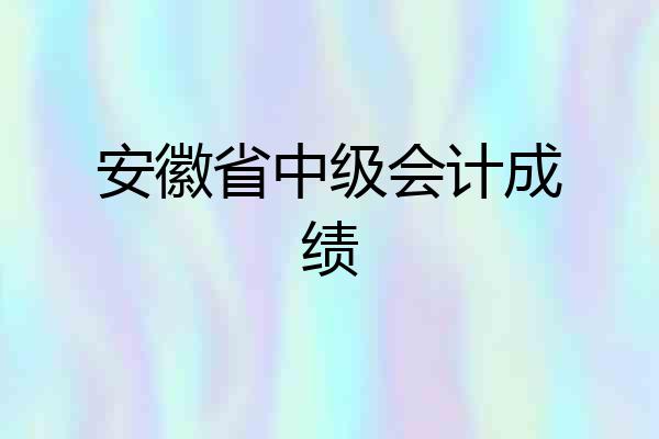 安徽省中级会计成绩