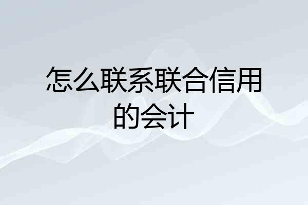 怎么联系联合信用的会计