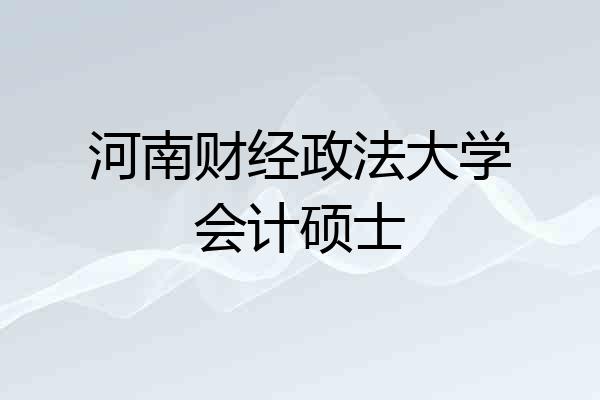 河南财经政法大学会计硕士