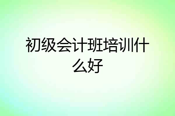 初级会计班培训什么好