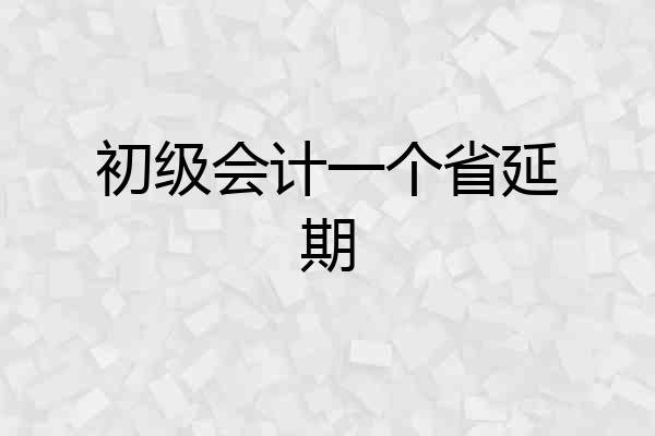 初级会计一个省延期