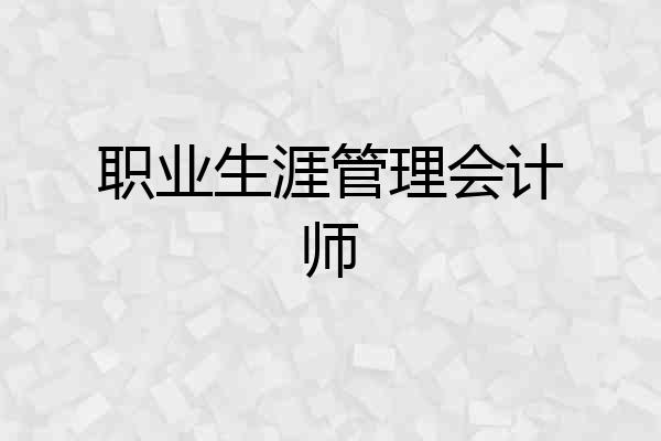 职业生涯管理会计师