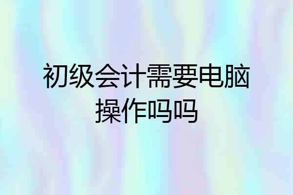 初级会计需要电脑操作吗吗
