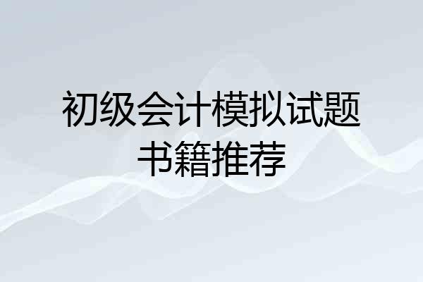 初级会计模拟试题书籍推荐