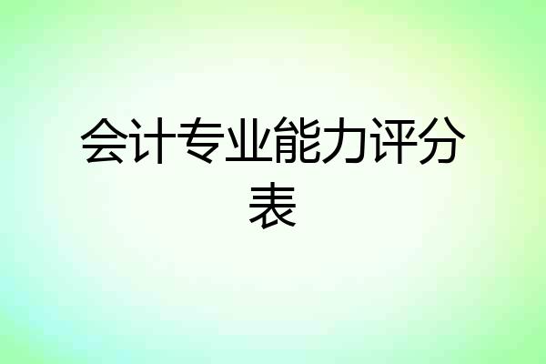 会计专业能力评分表
