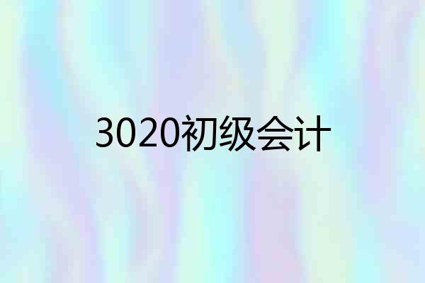 3020初级会计