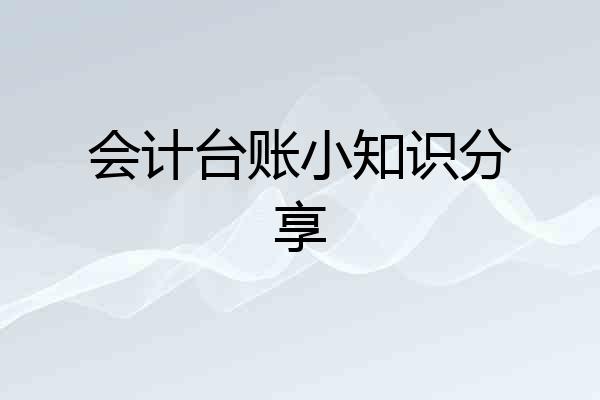 会计台账小知识分享