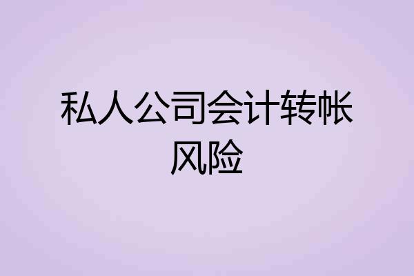 私人公司会计转帐风险