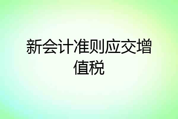 新会计准则应交增值税